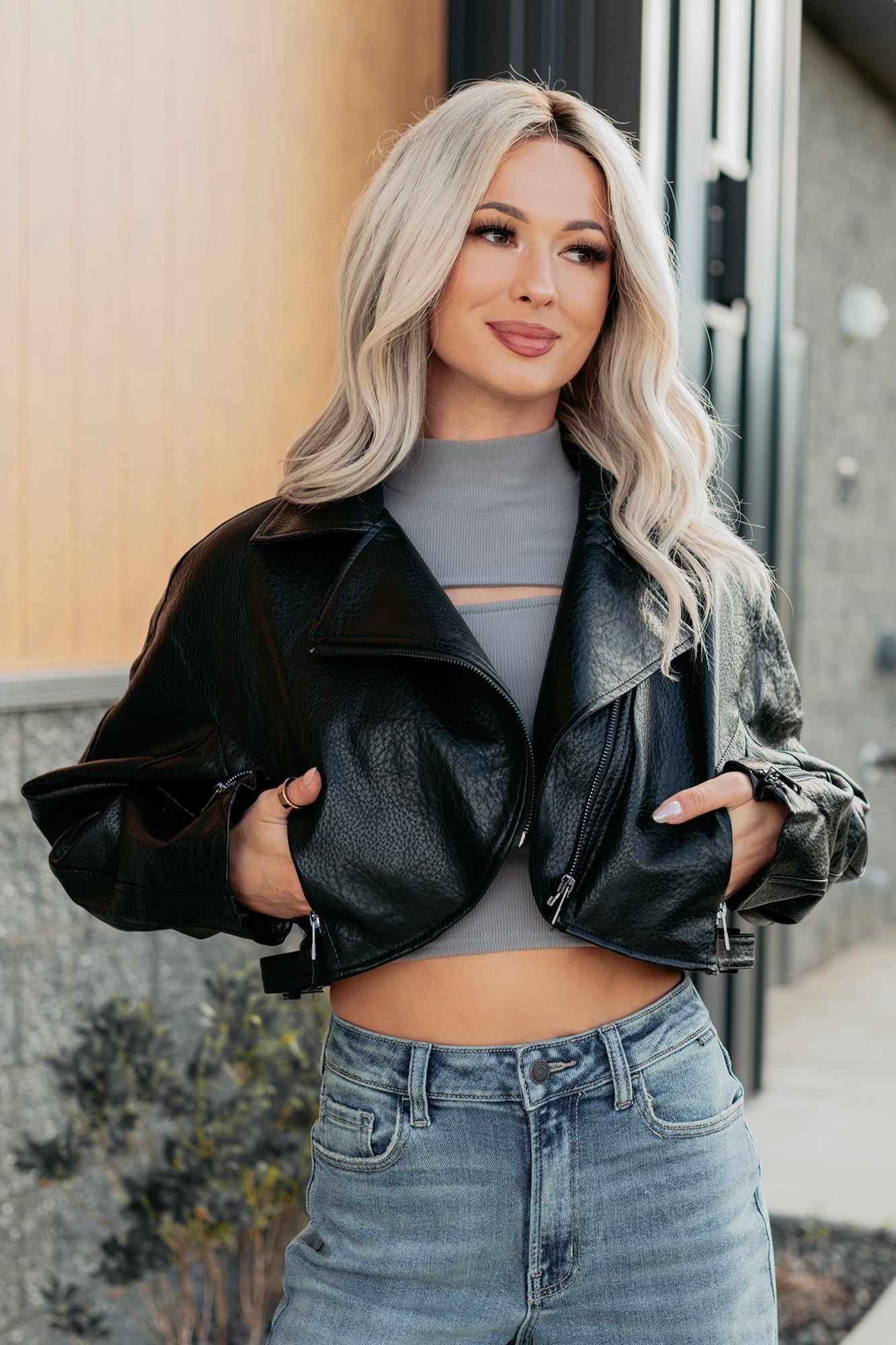 Savage Love Faux Leather Crop Jacket (Black)