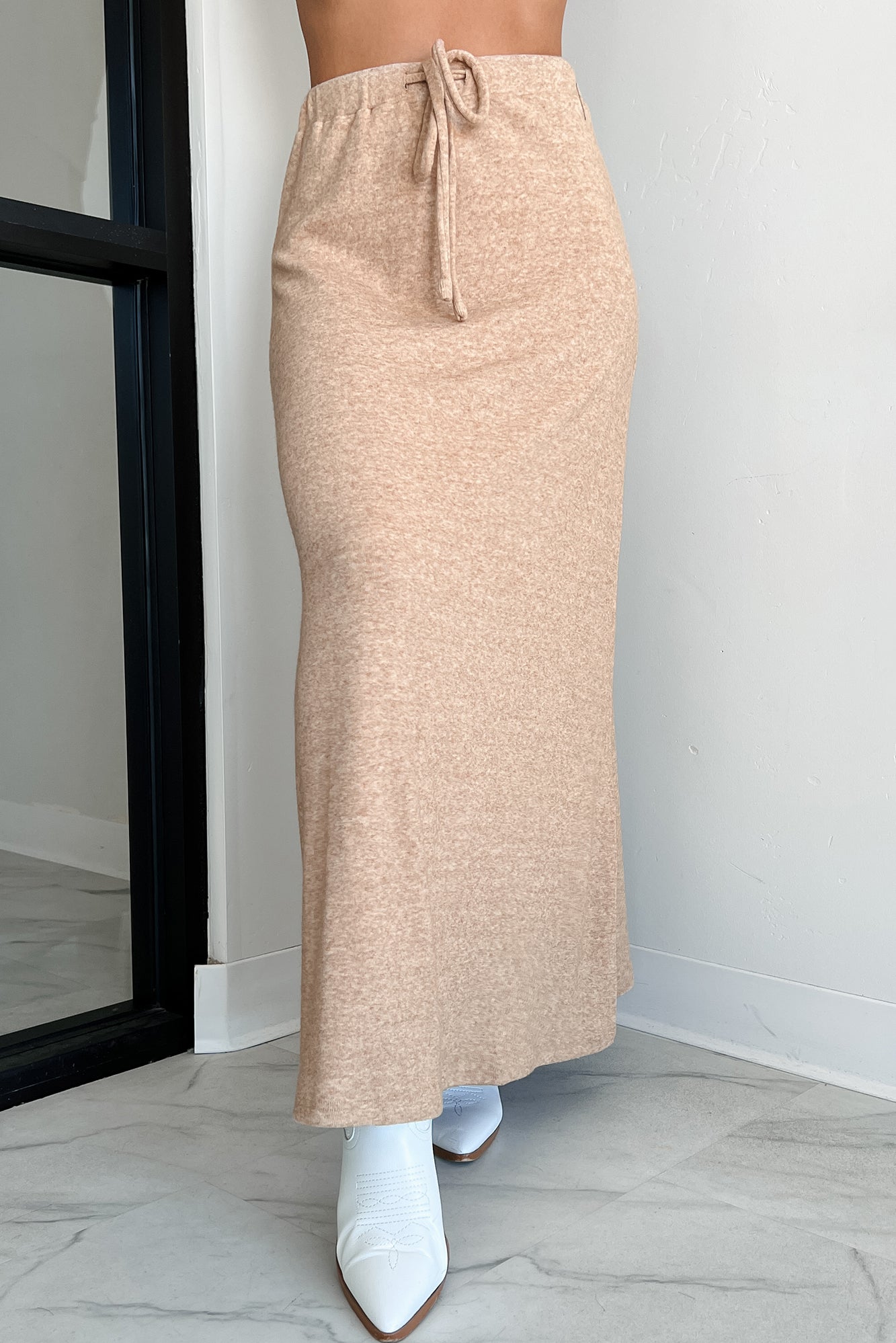 Rewriting The Script Brushed Knit Maxi Skirt (Oatmeal)